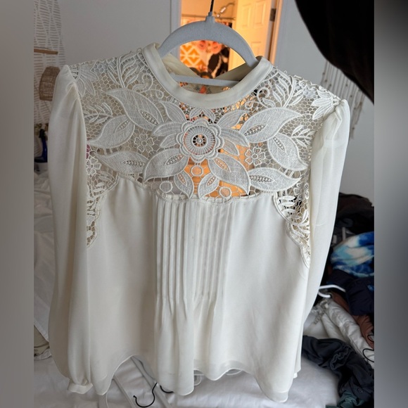 Express Tops - Express Long Sleeve Sheer Top